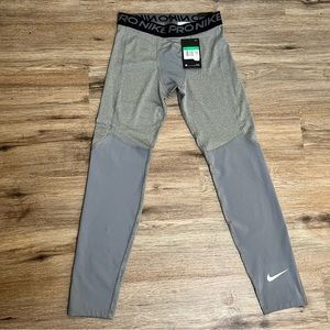 Nike Youth Boys XL Carbon Heather/ White Pro Tight Dri Fit